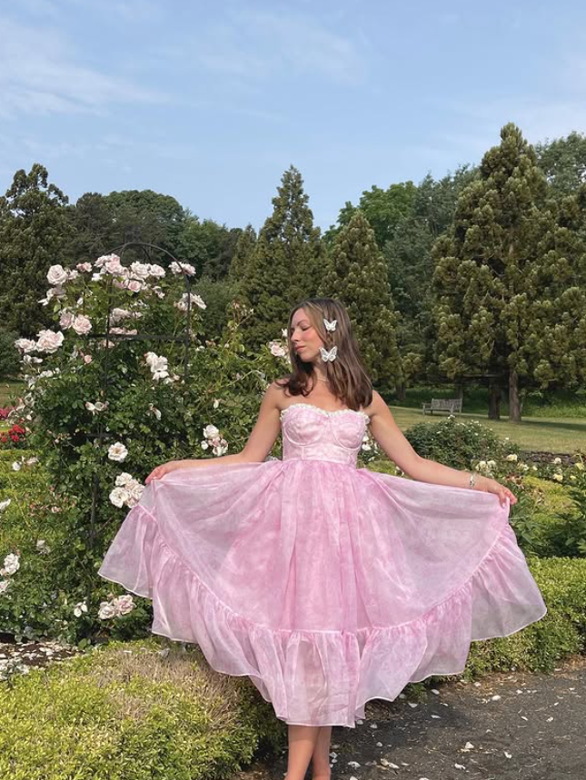 Pretty A Line Sweetheart Neck Sweety Organza Prom Dress Evening Dress SH4874