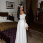 Romantic A Line Long Sleeve White Tulle Prom Dress SH5566