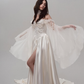 Dreamy Fairytale Ball Gown Exquisite Beaded Pearl White Satin Tulle Prom Dress Wedding Dress SH6682