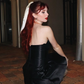 Cute A Line Strapless Black Satin White Tulle Short Cocktail Dresses Homecoming Dresses SH2677