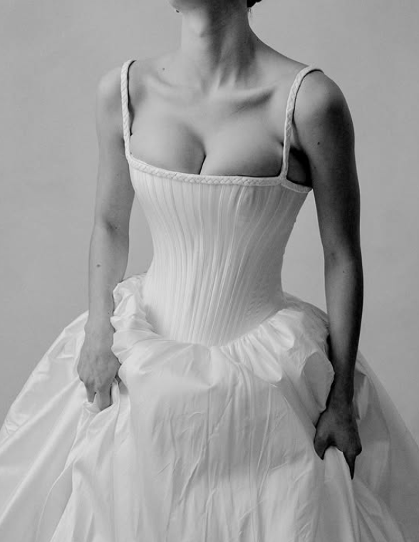 Simple Ball Gown Spaghetti Strap White Satin Prom Dress Wedding Dress SH4664