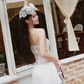 New A Line Strapless Lace Satin Short Homecoming Dress Cocktail Dress Black Bow SH3255