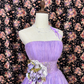 Cute Purple A Line One Shoulder Flower Satin Tulle  Homecoming Dress Cocktail Dress SH3741