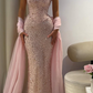 Pink Sheath Strapless Exquisite Rhinestone Tulle Long Prom Dress Evening Dress SH4625