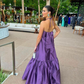 Sexy Purple Long Party Prom Dress Halter Evening Dress SH1493