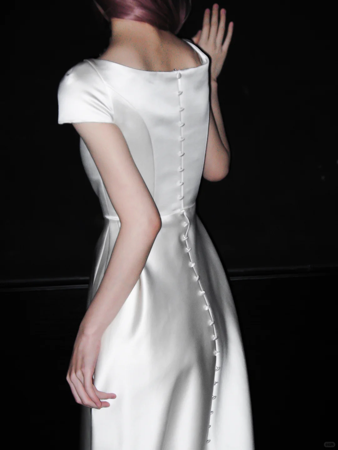 Vinatge Simple A Line White Satin Long Prom Dress Wedding Dress SH4968