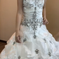 White Vintage Ball Gown Strapless Layered Beaded Satin Long Prom Dress 16th Birthday Dress SH5204
