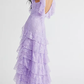 Lilac Long Prom Dress Layed Lace Evening Dress SH613