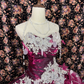 Vintage Pink Purple Ball Gown Strapless Lace Ruffle Tulle Prom Dress Sweet 16 Dress SH5777