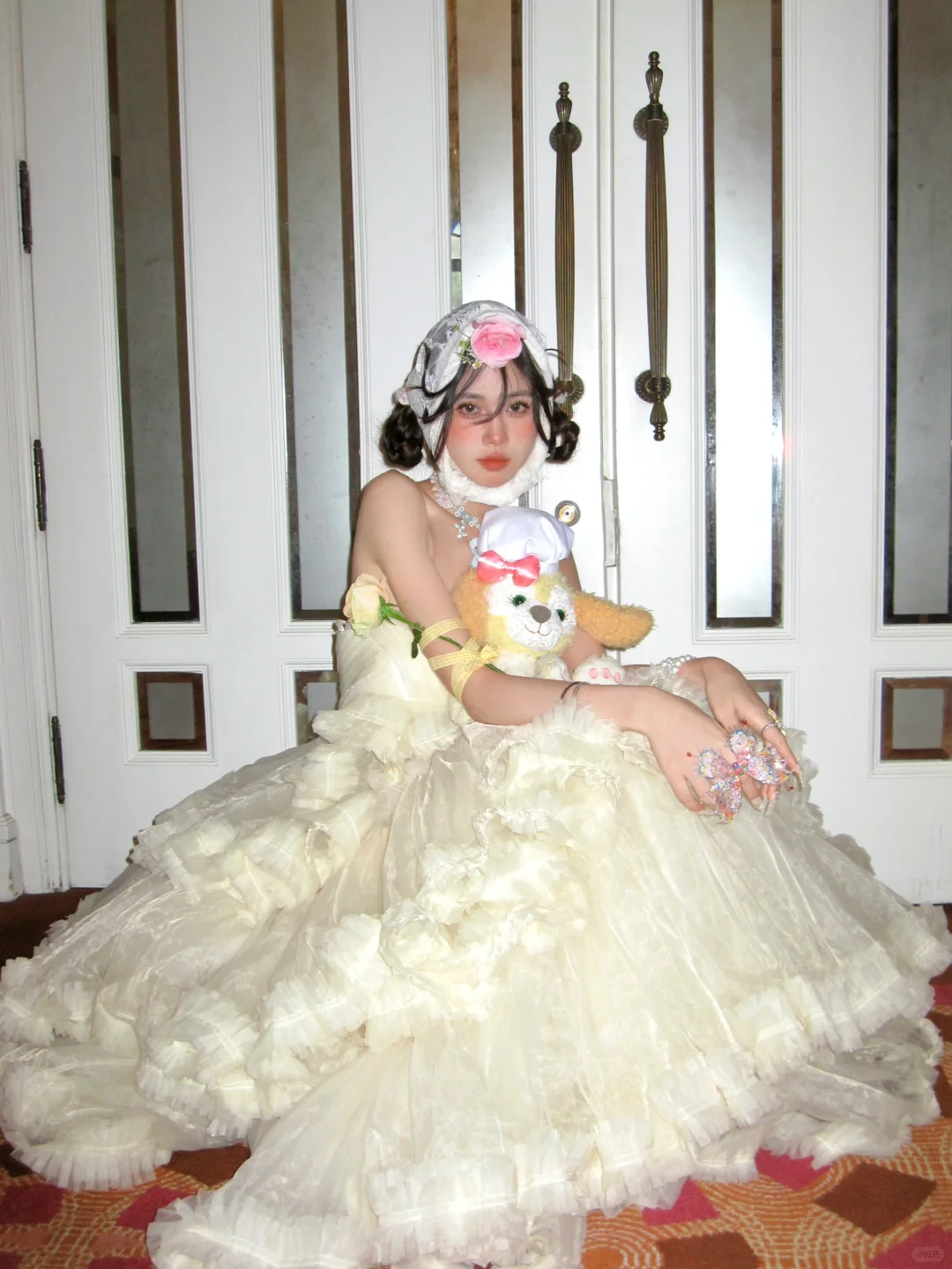 Princess A Line Strapless Layered Ivory Tulle Long Party Dress Birthday Dress SH2949