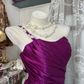 Purple Vintage Mermaid One Shoulder Satin Long Prom Dress SH5255