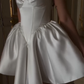 Cute A Line Sweetheart Neck Ivory Satin Short Homecoming Dress Birthday Dress SH3217