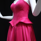 Hot Pink A Line Sweetheart Neck Satin Long Sweep Prom Dress Evening Dress SH2371