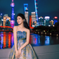 Unique A Line Strapless Blue Ombre Tulle Long Prom Dress Evening Dress B96