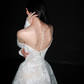 Beautiful A Line Long Sleeve Sequin Lace Long Train Wedding Dress SH6615