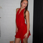 Sexy A Line Halter Red Chiffon Short Homecoming Dress Birthday Dress SH1995