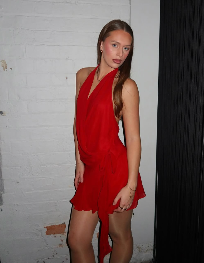 Sexy A Line Halter Red Chiffon Short Homecoming Dress Birthday Dress SH1995