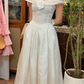 Vintage A Line V Neck Simple White Satin Prom Dress Date Dress SH5560