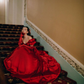 Beautiful Red Off The Shoulder Satin A-line Prom Dress SH1296