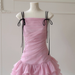 Cute Pink A Line Spaghetti Strap Layered Chiffon Homecoming Dress SH4506