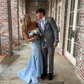 Beautiful Blue Bow Strapless Mermaid Prom Dress SH860