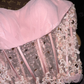 Pink Mermaid Sweetheart Neck Appliques Chiffon Satin Long Prom Dress Party Dress SH3069