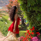 Bright Red A Line Spaghetti Strap Ruffle Chiffon Short Homecoming Dress Vacation Dress SH4154