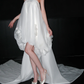 Cute A Line Strapless White Tulle Long Sweep Wedding Dress SH5979
