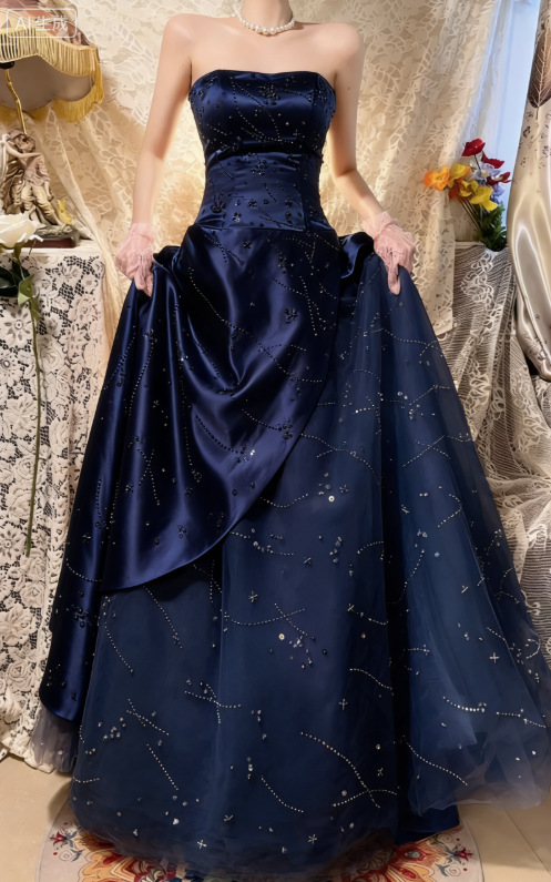 Princess Pink A Line Strapless Beaded Satin Tulle Long Prom Dresses 16th Birthday Dresses SH4636