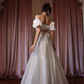 Princess A Line Puff White Lace Prom Dress Party Dress SH4171