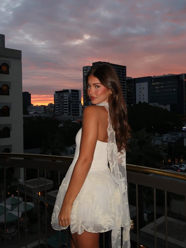 Classic White A Line Appliques Tulle Satin Mini Homecoming Dress Cocktail Dress SH3512