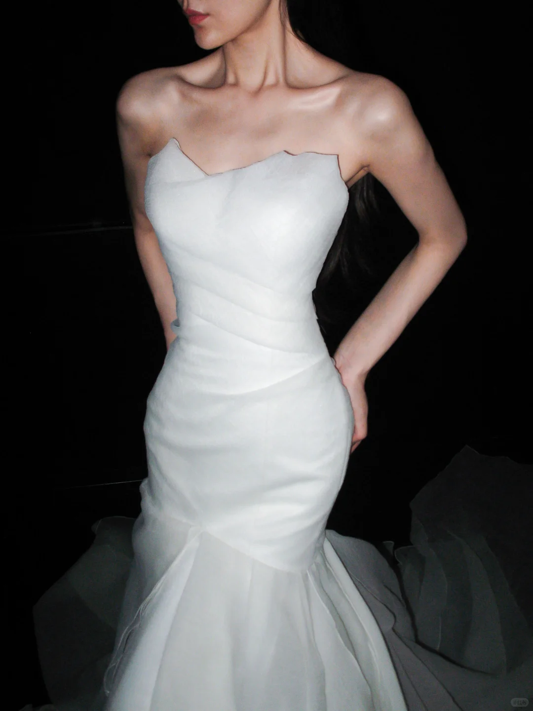 Unique Mermaid Sweetheart Neck White Organza Long Wedding Dress SH6670