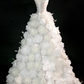 White Flower Exquisite Mermaid Rhinestone Tulle Strapless Prom Dress Evening Dress Party Dress SH3612