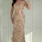 Pretty Mermaid Strapless Exquisite Embroidery Floral Tulle Long Prom Dress Evening Dress SH7298