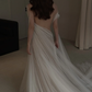 High-class Ball Gown Off the Shoulder Tulle Long Wedding Dress SH4753