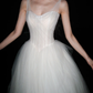 Elegant Ball Gown Spaghetti Strap Flowy Tulle Long Wedding Dress SH6623