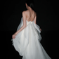 Cute A Line Strapless White Tulle Long Sweep Wedding Dress SH5979