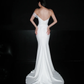 Elegant Stunning Sheath One Shoulder Flowy Tulle Satin Long Wedding Dress SH6625