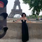 Sexy Black A Line Halter Rhinestone Satin Long Prom Dress Evening Dress SH4340