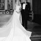 Stunning Ball Gown Strapless White Lace Satin Long Wedding Dress SH4695