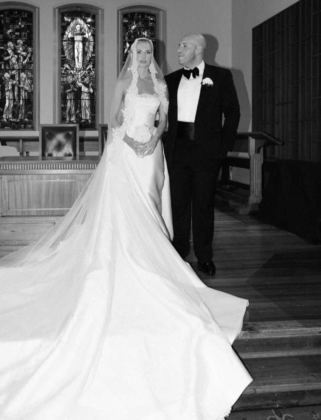 Stunning Ball Gown Strapless White Lace Satin Long Wedding Dress SH4695