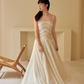 Simple A Line Spaghetti Strap Light Apricot Lace Chiffon Party Dress Outfits SH4728