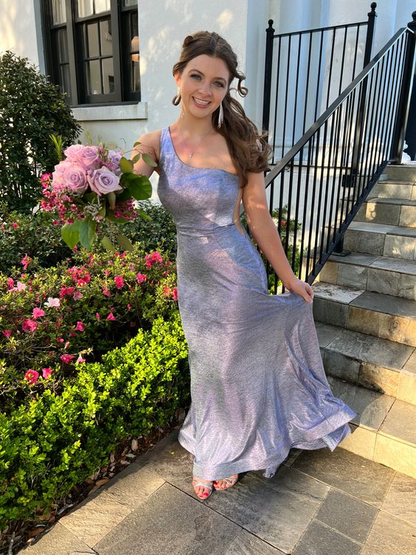 Pretty One Shoulder Mermaid Prom Dress Long Party Evening Dress SH1087