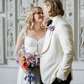 Flowy A Line Spaghetti Strap White Chiffon Wedding Dresses with Slit SH4702
