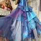 Vintage Dreamy A Line Strapless Organza Long Prom Dress SH5246
