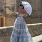 Elegant Floral Print Chiffon Long Prom Dresses Evening Dresses SH675