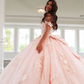 Sweety Pink Ball Gown Applique Sequin Tulle Satin Long Prom Dress Quinceanera Dress SH5167