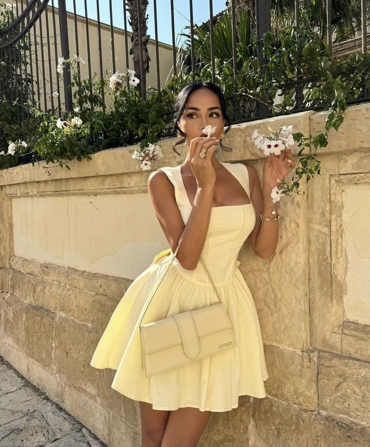 Cute Yellow A Line Straps Satin Open Back Short Homecoming Dress Outfits SH5544