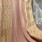 Vintage Mermaid V Neck Lace Pink Satin Prom Dress Wedding Guest Dress SH4655