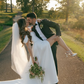 Pretty Elegant A Line Off the Shoulder Satin Long Wedding Dress SH5953